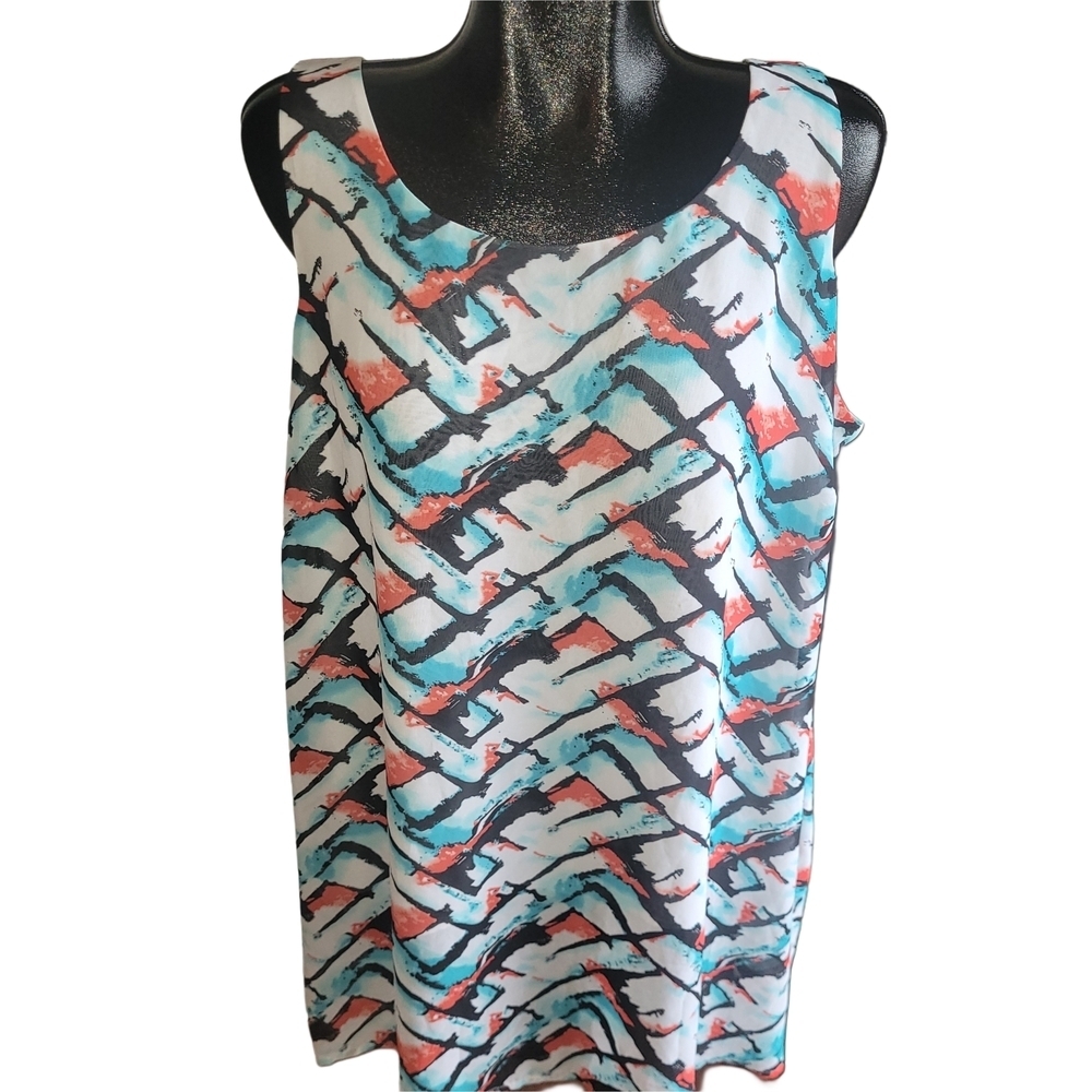 Addition Elle Colorful Abstract Sleeveless Top Size 20